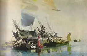An English Brig Taken by Danish Gunboats