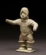 Whistle in the form of a dancing figure from Colima, Mexico, pottery, c. 300 B.C. - A.D. 200