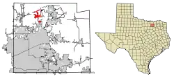 Location of Weston in Collin County, Texas