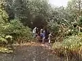 Corporate involvement: a group from Mace digging an extension to the main pond