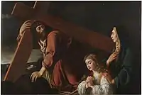 Christ carrying the Cross, contemplated by Mary and the Christian Soul, ca. 1630–1650. Oil on canvas, 124 x 185&nbsp;cm, Madrid, Museo del Prado.