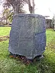 Medieval base of a Norman high cross in St Matthew's churchyard