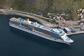 Costa Deliziosa parking at Honningsvåg, near North Cape.