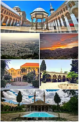 Umayyad Mosque General view of Damascus • Mount Qasioun Maktab Anbar • Azm Palace Sulaymaniyya Takiyya
