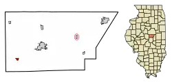 Location of Kenney in De Witt County, Illinois.