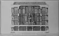Cross section or profile of the Palace Chapel at Christiansborg Palace, showing the altar, pulpit and organ