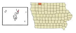 Location of Orleans, Iowa