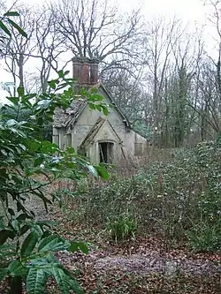 In 2007, three years before work on its restoration began and 46 years since it was last occupied. View from just inside the estate gates