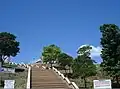 200 steps up to reach the top where the statue is located