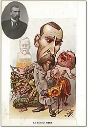 Friendly caricature of members of the Academy of Medicine designed by Hector Moloch&nbsp;[fr] and published in the journal Chanteclair in 1910