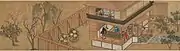 Dutch mansions in Dejima, Nagasaki (Nagasaki Dejima Rankan no zu). Handscroll from the 18th century
