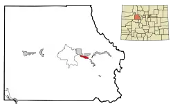 Location of Eagle-Vail in Eagle County, Colorado.
