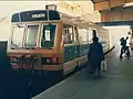 Class 141 in original West Yorkshire PTE Verona green and buttermilk livery