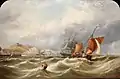A heavy swell off Dover Harbour