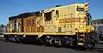 Southern Pacific GP9R #2873 at the Western Pacific Railroad Museum (WPRM) in the Southern Pacific's "Kodachrome" livery.