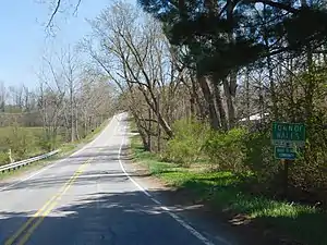 County Route 175 eastbound entering Wales.