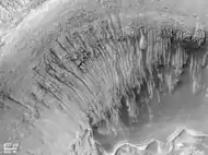 Gullies inside Avire crater within Newton crater