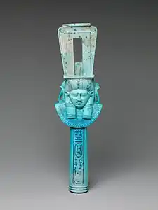 Naos sistrum with Hathor's face, 305–282&nbsp;BC