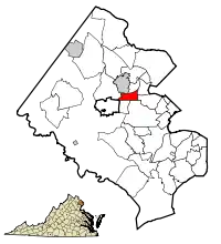 Location of Merrifield in Fairfax County, Virginia