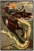"Falcon the Hunter"Illustration for Russian Fairy Book (1916).