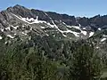 Lake Peak, Favre Lake (bottom) and Castle Lake (right of center)