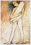 Flüchtling, 135&nbsp;cm × 180&nbsp;cm, Acryl, Karton, 1991