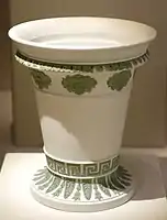 White ground with sage-green reliefs, 1810–1820