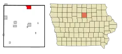 Location of Sheffield, Iowa