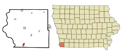 Location of Hamburg, Iowa