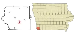Location of Riverton, Iowa