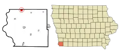 Location of Tabor, Iowa