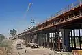 Construction in September 2016. Falsework is in place for the pouring of concrete.
