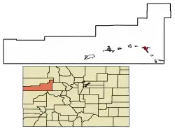 Location of the City of Glenwood Springs in Garfield County, Colorado.