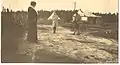 George Kenner painting British POW camp commander's wife and daughter at Frith Hill POW tent camp near Frimley, in Surrey, England, 1915.