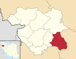 Location of Ghorveh County in Kurdistan province