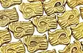 Gold appliqués in the form of a ram’s head, Barrow 6 of Taksai I, Kazakhstan