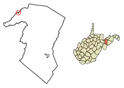 Location of Bayard in Grant County, West Virginia.