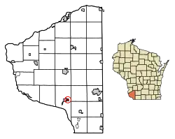Location of Tennyson in Grant County, Wisconsin.