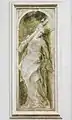 Allegoric figure with fasces in a grisaille fresco by Albrici on the facade of the Santa Maria della Carità church in Brescia