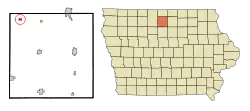 Location of Woden, Iowa