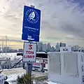 Harborwalk sign at HarborArts, East Boston Shipyard and Marina