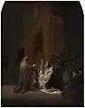 Rembrandts Simeons song of praise (1631), since 1816 in the Mauritshuis in The Hague. Oil on Oak Panel (60,9 x 47,9&nbsp;cm).