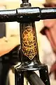 Badge on a Beeston penny farthing