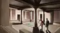 Roman atrium of the building of the baths in the Roman villa of "Els Munts", close to Tarraco