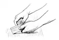 Illustration of a marking gauge in use