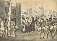 Image of Zuni Pueblo created during the U.S. Army Corps of Topographical Engineers's 1851 expedition to Arizona which was led by Captain Sitgreaves
