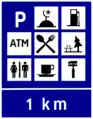 Service area ahead (1&nbsp;km)