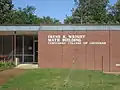 The Irene K. Wright Mathematics Building is across the street from Magale Library.