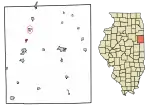 Location of Danforth in Iroquois County, Illinois
