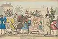 "Monstrosities of 1827," fashion satire.
